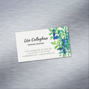 Blueberry-waterverf geverfd magnetisch visitekaartje