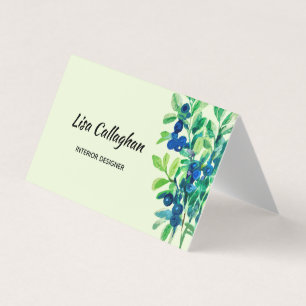 Blueberry-waterverf geverfd visitekaartje