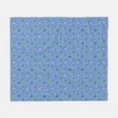 Blueberry waterverf patroon schattig meisje blauw fleece deken (Voorkant (Horizontaal))