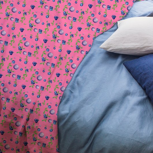 Blueberry waterverf patroon schattig meisje roze fleece deken