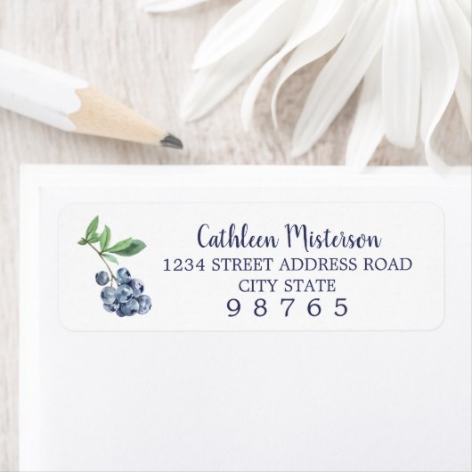 Blueberry Waterverf Return Address Labels (Insitu)