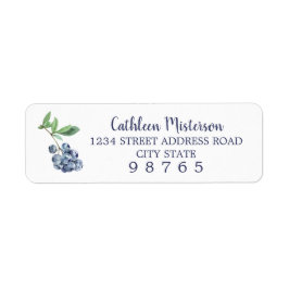 Blueberry Waterverf Return Address Labels
