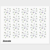 Blueberry Waterverf Scrapbook Vierkante Sticker (Vel)