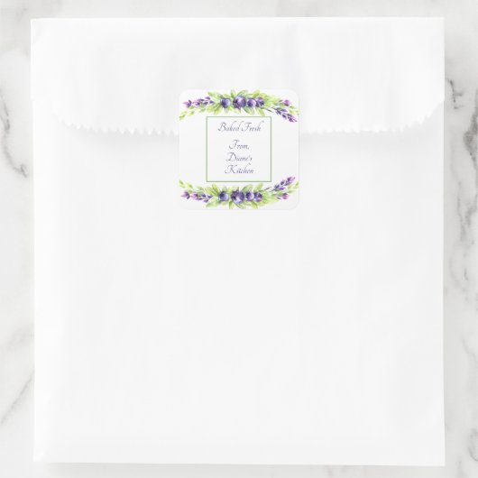 Blueberry Waterverf Scrapbook Vierkante Sticker (Tas)