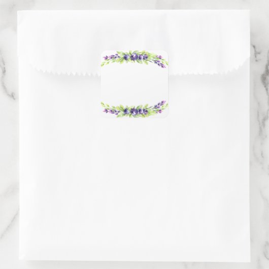 Blueberry Waterverf Scrapbook Vierkante Sticker (Tas)