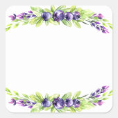 Blueberry Waterverf Scrapbook Vierkante Sticker (Voorkant)