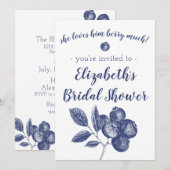Blueberry Wedding Shower Uitnodiging (Voorkant / Achterkant)