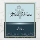 Blueberry wijnlabel met druiven wijn etiket (Enkel label)