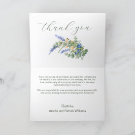 Blueberry Wildflower Lavendel Rustieke bruiloft Bedankkaart
