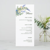 Blueberry Wildflower Lavendel Rustieke bruiloft Menu (Staand voorkant)