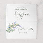 Blueberry Wildflower Lavendel Rustieke bruiloft Plaatskaartje (Buitenkant ongevouwen)
