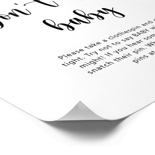 Blueberry - Zeg niet baby Poster (Hoek)