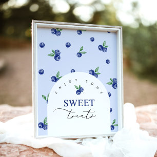 Blueberry zoete lekkernijen verjaardagsfeestje poster
