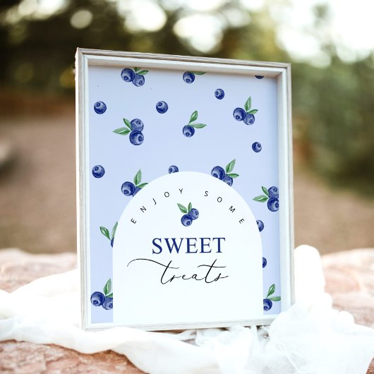 Blueberry zoete lekkernijen verjaardagsfeestje poster