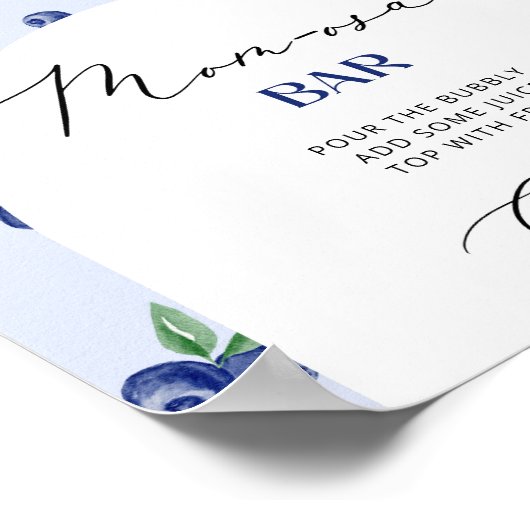 Blueberry zoete Mom-osa bar Poster (Hoek)