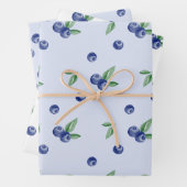 Blueberry zoete verjaardag inpakpapier vel (In situ)
