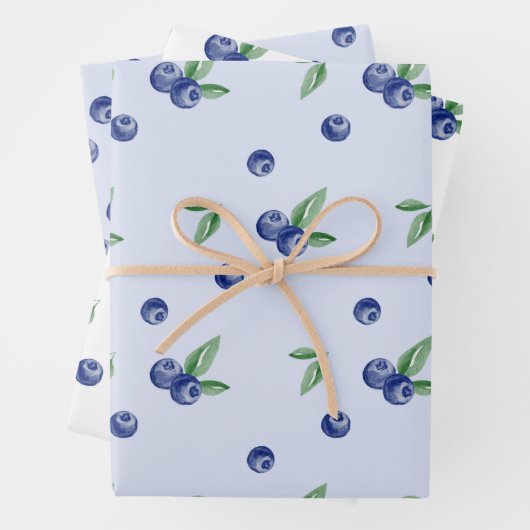 Blueberry zoete verjaardag inpakpapier vel (In situ)