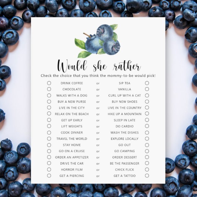 Blueberry - Zou ze liever Baby shower spel (Creator heeft geüpload)