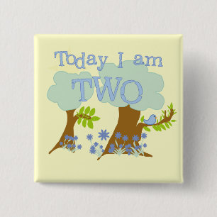 Bluebird 2e verjaardag Tshirts en geschenken Vierkante Button 5,1 Cm