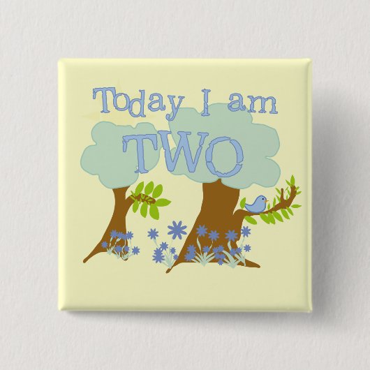 Bluebird 2e verjaardag Tshirts en geschenken Vierkante Button 5,1 Cm (Voorkant)