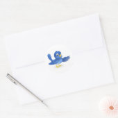 Bluebird aanwijzen ronde sticker (Envelop)