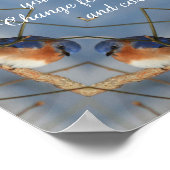 Bluebird Abstract Mirror Natuur kunst gepersonalis Poster (Hoek)