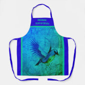 Bluebird Abstracte dierlijke kunst gepersonaliseer Schort (Voorkant)