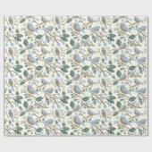 Bluebird and Blueberries Patterned Cadeaupapier (Vlak)