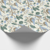 Bluebird and Blueberries Patterned Cadeaupapier (Hoek)