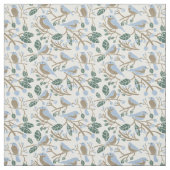 Bluebird and Blueberries Patterned Stof (Swatch)