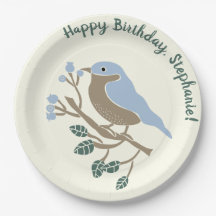 Bluebird and Blueberries Personalized Birthday