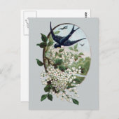 Bluebird and Branch of Blossom Briefkaart (Voorkant / Achterkant)