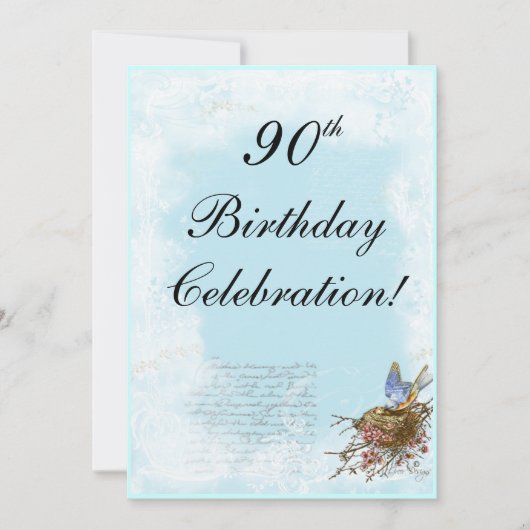 Bluebird and Nest Invitation Kaart (Voorkant)