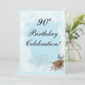 Bluebird and Nest Invitation Kaart (Staand voorkant)