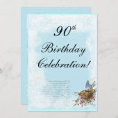 Bluebird and Nest Invitation Kaart (Voorkant / Achterkant)