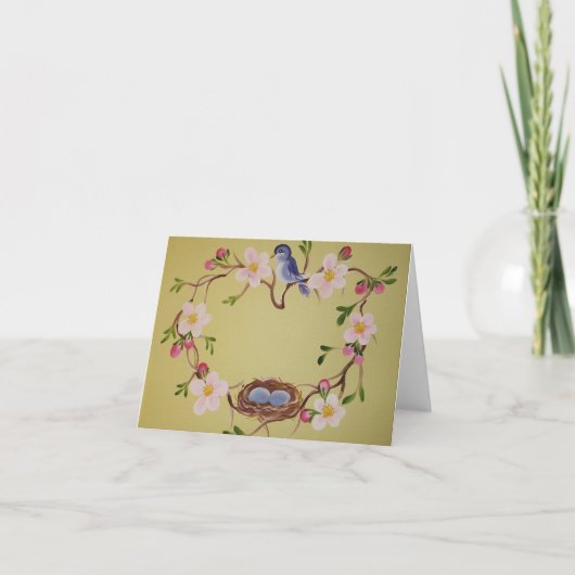 Bluebird & Apple Blossoms Kaart (Voorkant)
