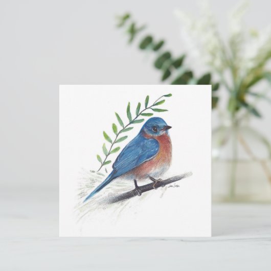 Bluebird Art Bird Kaart (Staand voorkant)