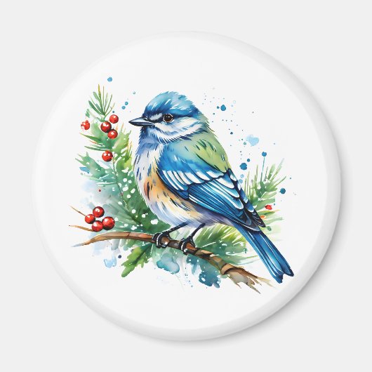 Bluebird at Christmas Magneet (Voorkant)