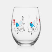 Bluebird at Christmas Wijnglas Zonder Voet (Links)