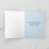 Bluebird Autumn verlaat Happy Birthday Kaart (Binnen)