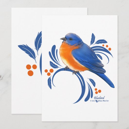 Bluebird Bedankkaart (Voorkant / Achterkant)