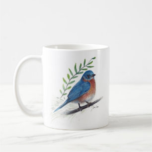 Bluebird Bird Art Coffee Mok