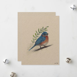 Bluebird Bird Art Feestdagenkaart