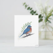 Bluebird Bird Art Feestdagenkaart (Staand voorkant)