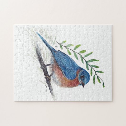 Bluebird Bird Art Legpuzzel (Horizontaal)
