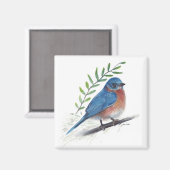 Bluebird Bird Art Magnet (Voorkant / Achterkant)