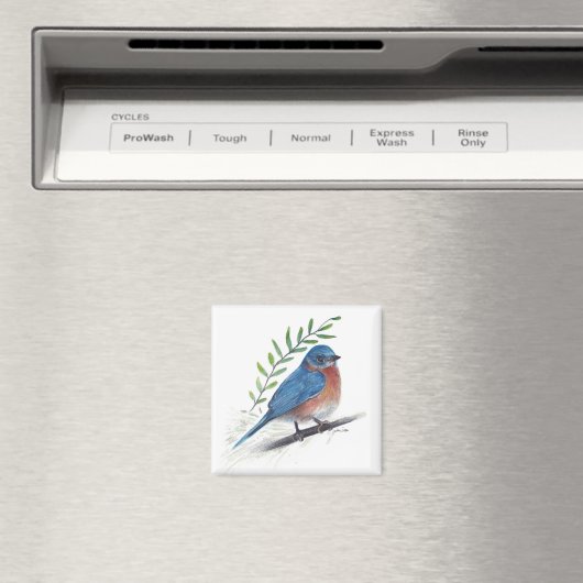 Bluebird Bird Art Magnet (Insitu (Vaatwasser))