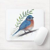 Bluebird Bird Art Muismat (Met muis)