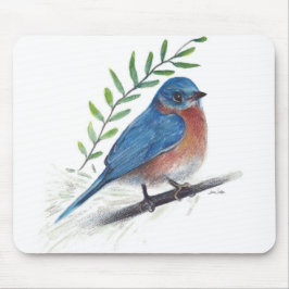 Bluebird Bird Art Muismat