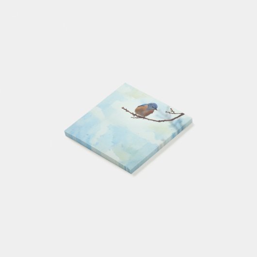Bluebird Bird Art Natuur Post It Note Pad (Schuin)